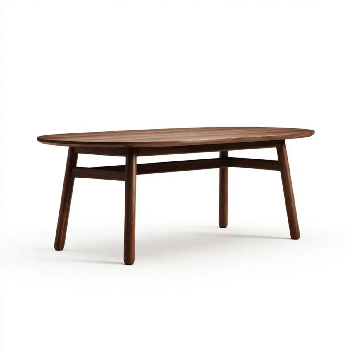 Table à manger ovale en noyer massif marron 180 x 90 x 75 cm