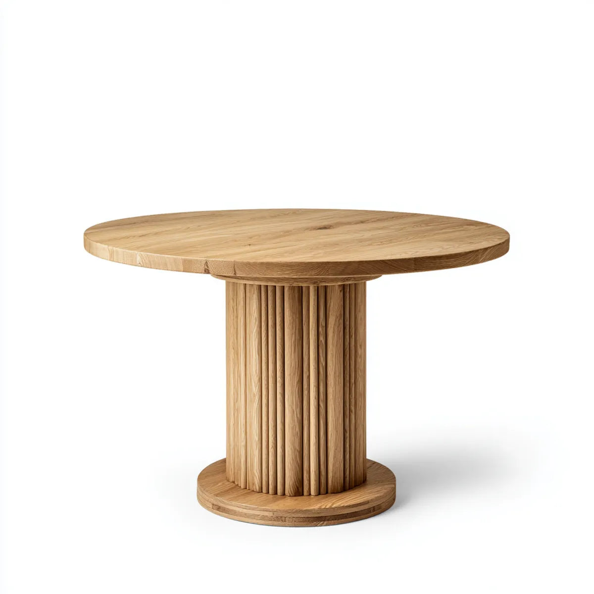 Table à manger ronde chêne naturel en chêne massif Ø 120 cm hauteur 75 cm