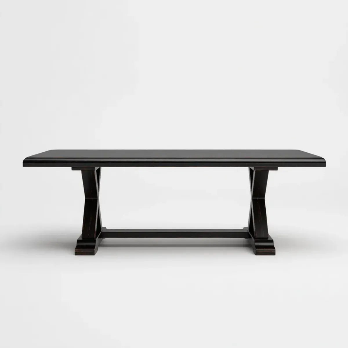 Table à manger rectangulaire noire 180 x 90 x 76 cm en bois massif