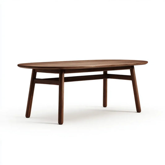 Table à manger ovale en noyer massif marron 180 x 90 x 75 cm
