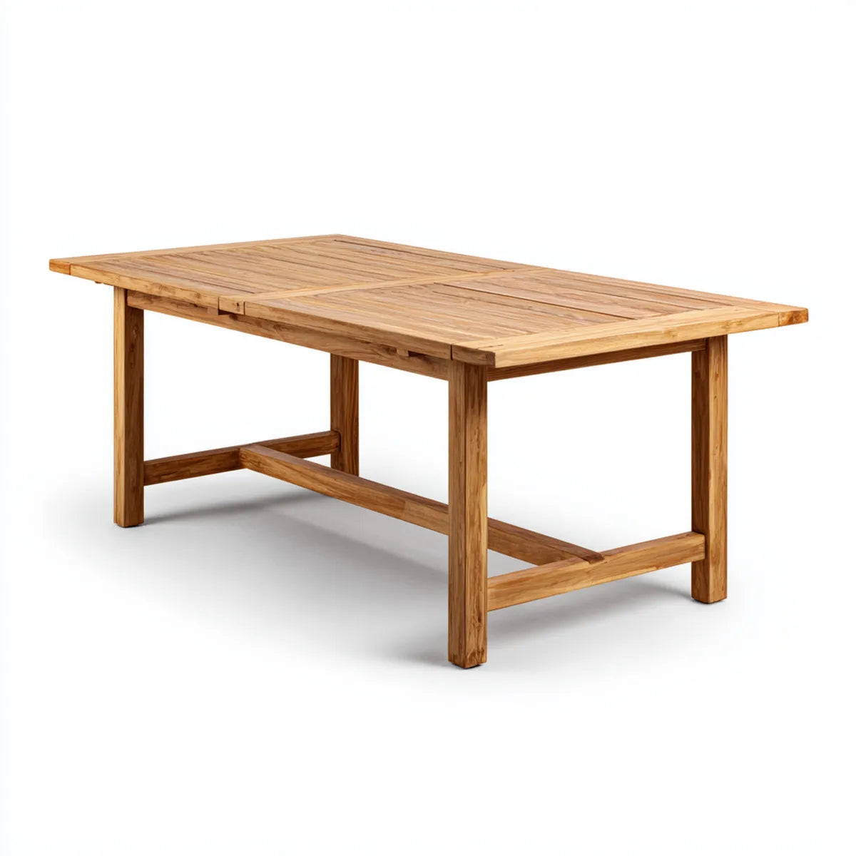 Table à manger extensible en teck massif naturel rectangulaire 180/240 x 100 x 75 cm